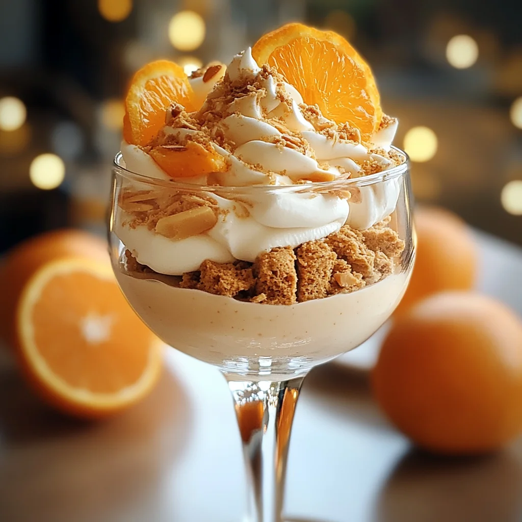 Eierlikör-Mousse mit Spekulatius-Creme und Mandarinen
