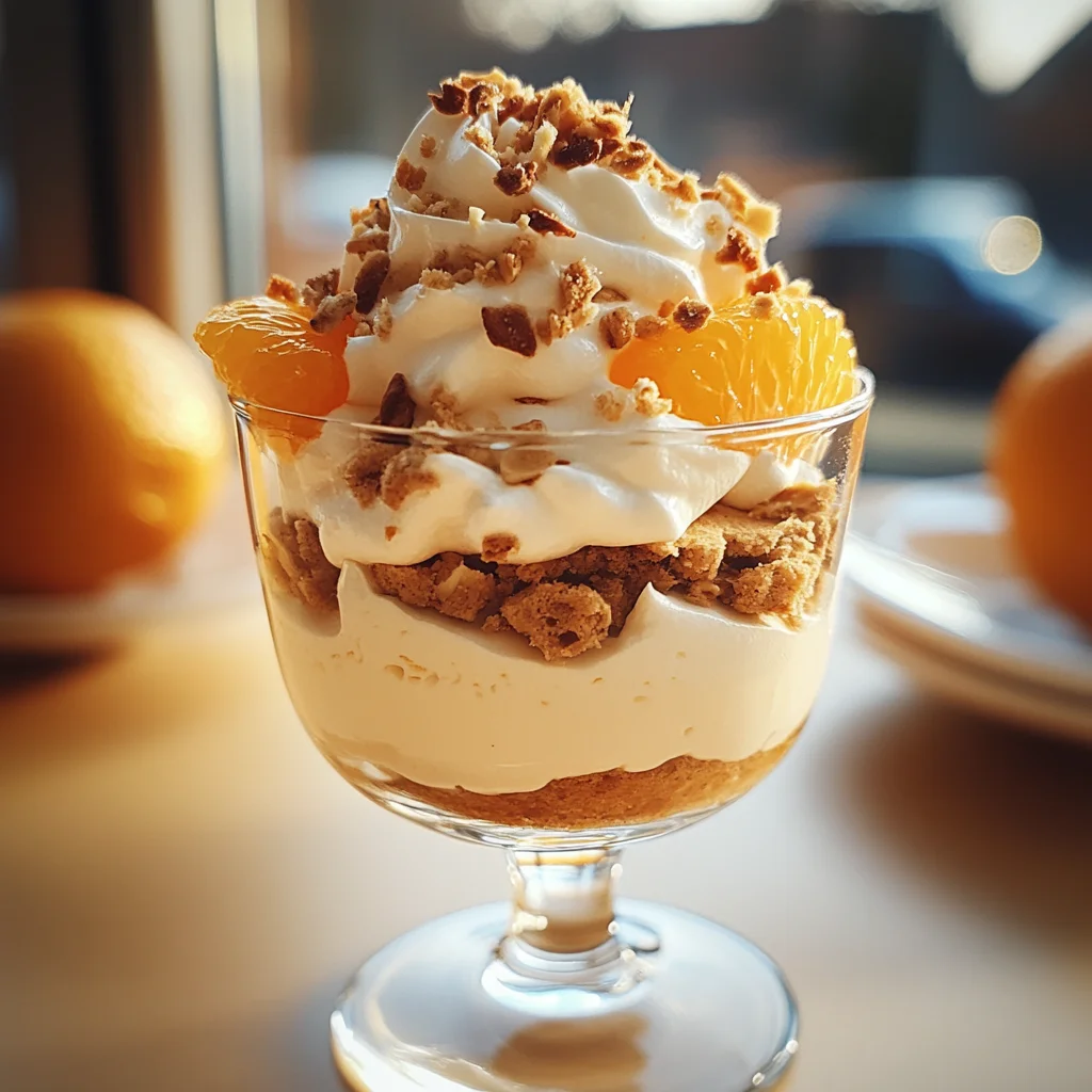 Eierlikör-Mousse mit Spekulatius-Creme und Mandarinen