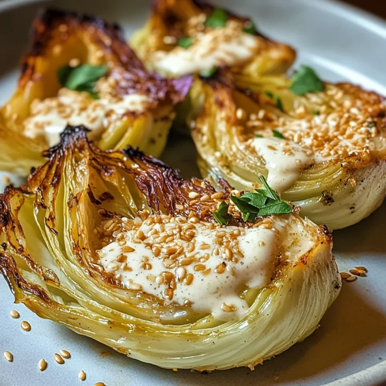 Gebackener Spitzkohl auf Tahini-Joghurt