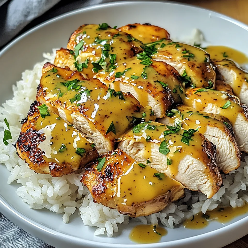 Honig Senf Hähnchen mit Reis