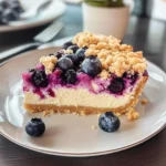 Käsekuchen mit Heidelbeeren und Streusel