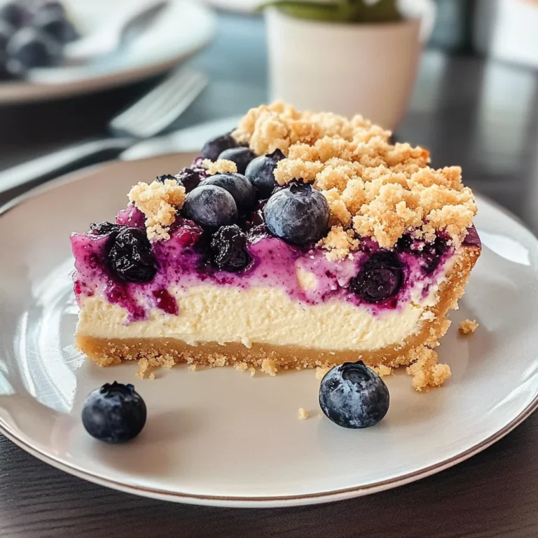Käsekuchen mit Heidelbeeren und Streusel