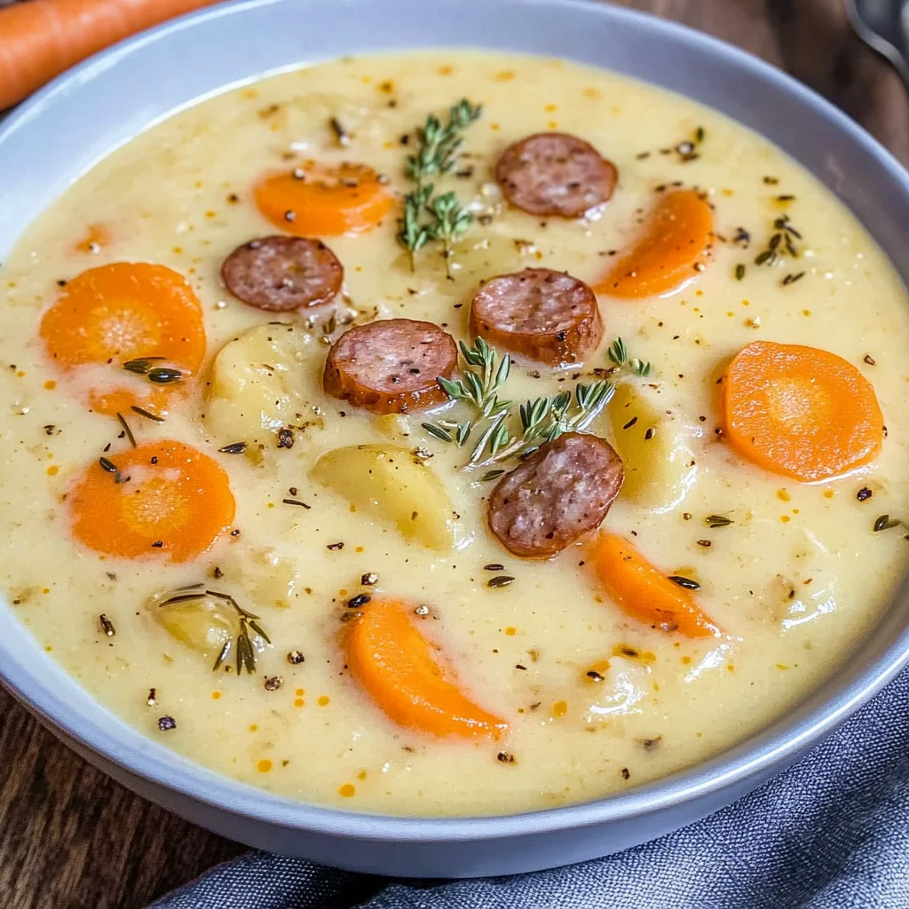 Kartoffelsuppe mit Würstchen wie von Oma
