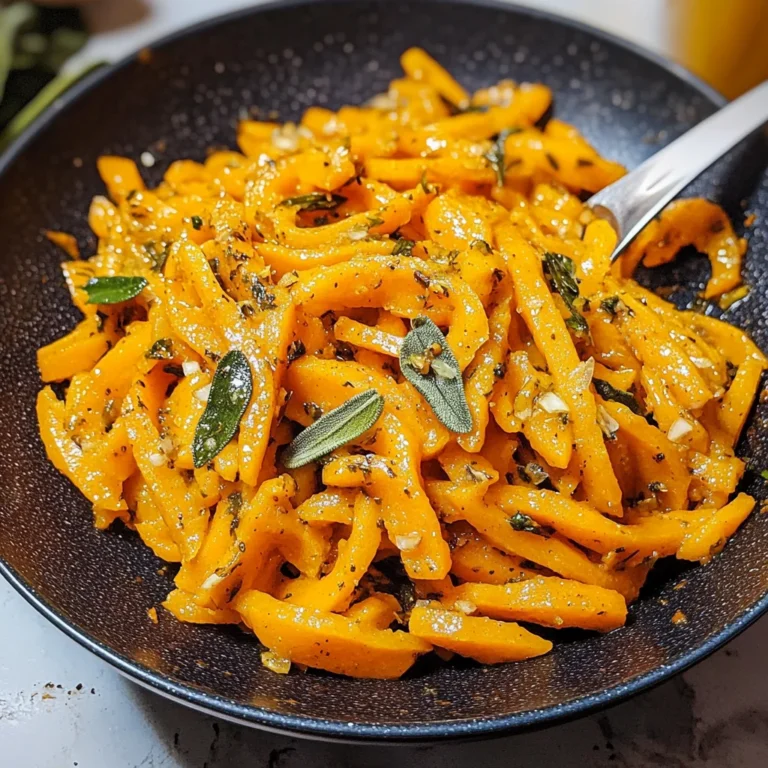 Kürbis-Scherennudeln mit Salbei, Knoblauch und Chili