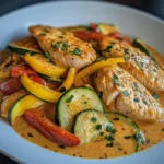 Paprika-Zucchini-Sahne-Hähnchen