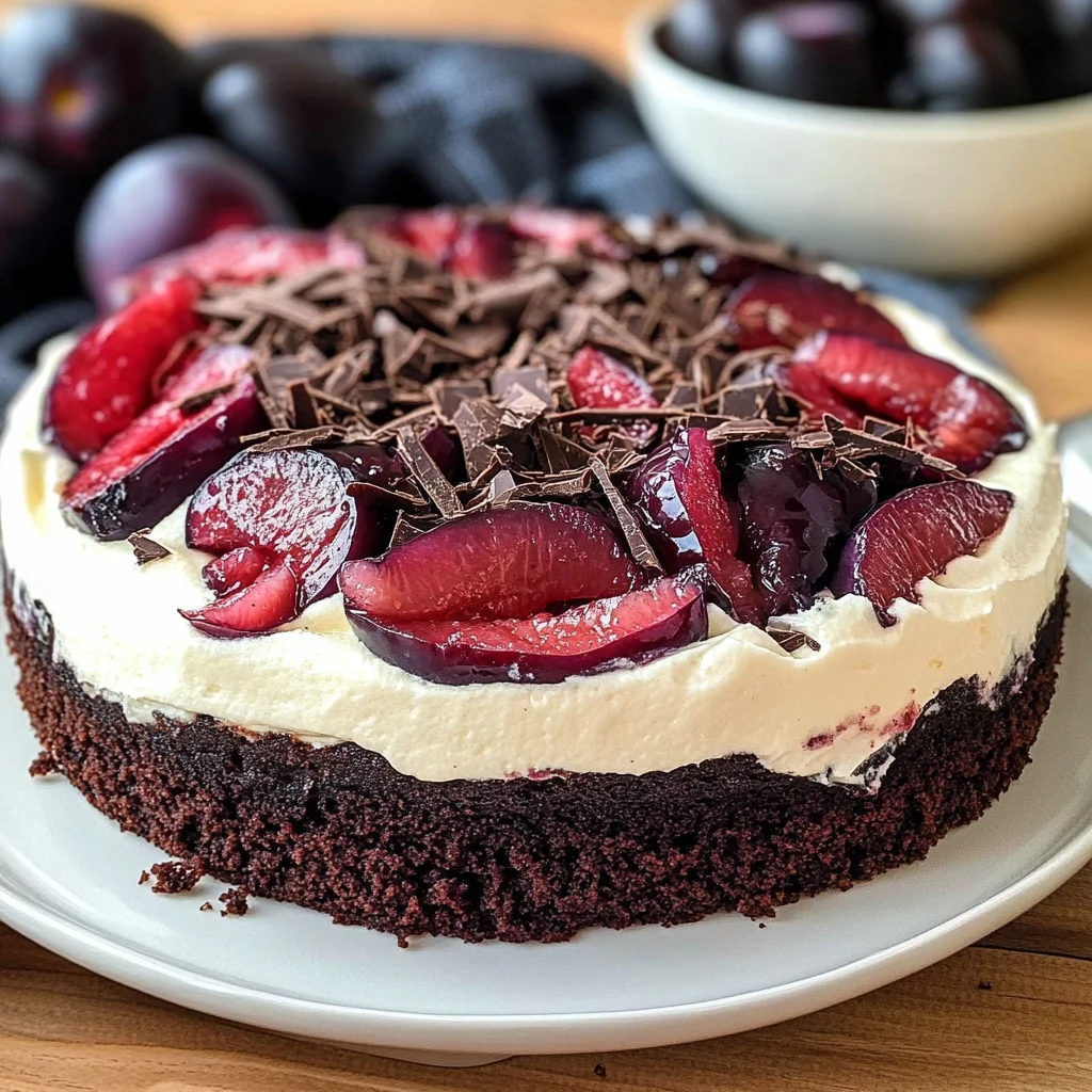 Pflaumentorte mit Schokoboden