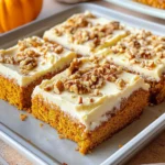 Saftiger Kürbiskuchen vom Blech mit Frischkäse