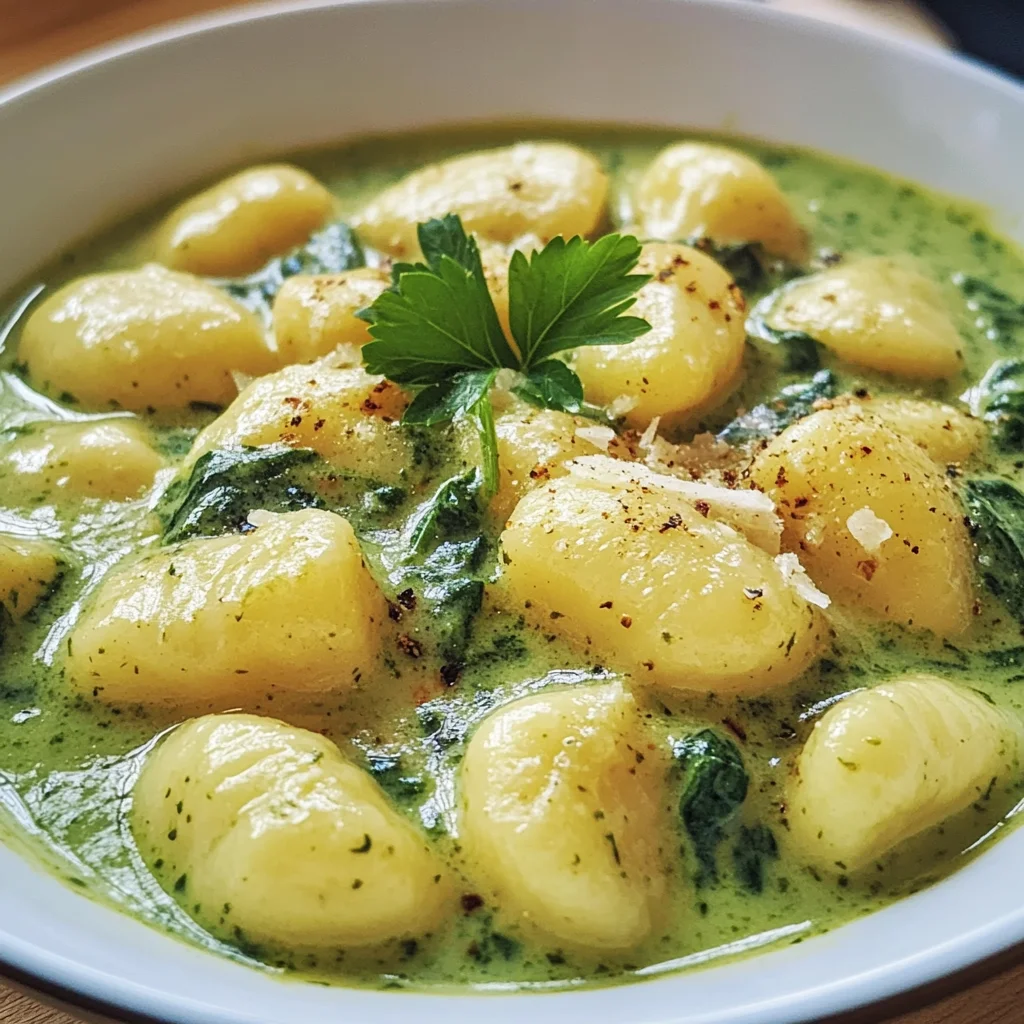 Vegane Gnocchi mit cremiger Spinatsauce