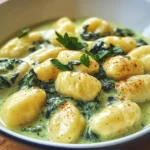 Vegane Gnocchi mit cremiger Spinatsauce