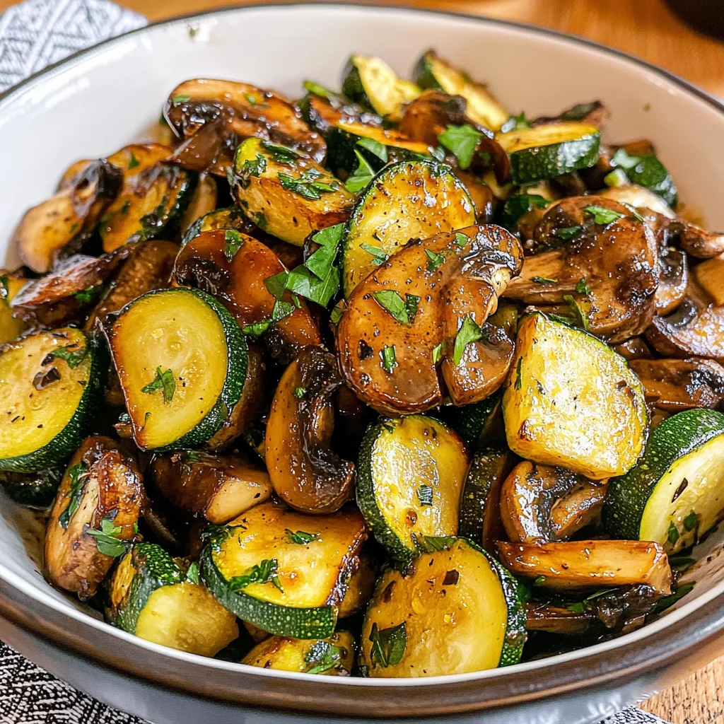 Würzige Pilz-Zucchini-Pfanne: schnell & einfach