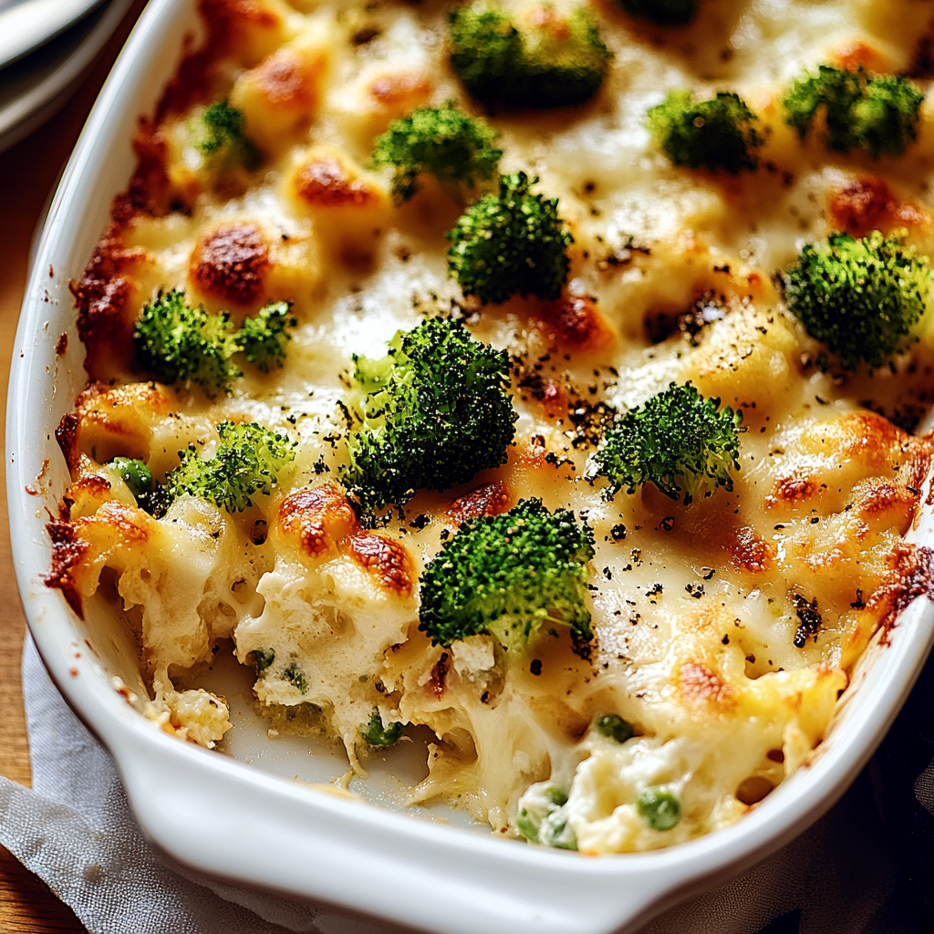 Köstlicher Brokkoli Hähnchen Auflauf mit Frischkäse & Moz…