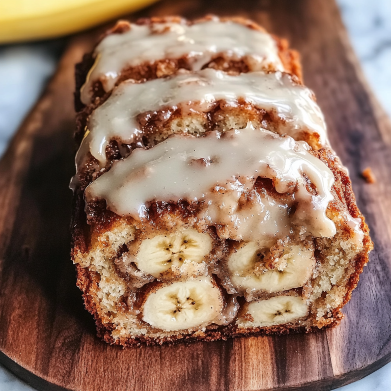 Verführerisches Cinnamon Roll Bananenbrot für Genuss pur