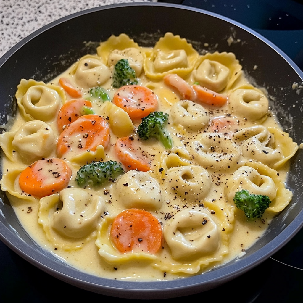 Verführerische Cremige Gemüse-Tortellini Pfanne Rezept