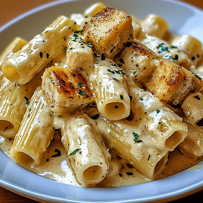 Verführerisches Knoblauchbutter-Huhn mit Rigatoni genießen