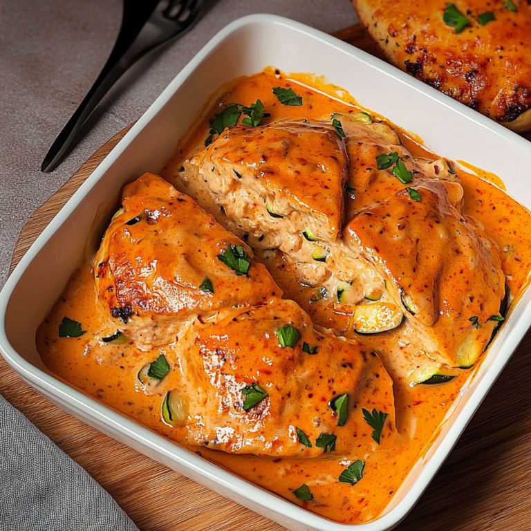 Verführerische Hähnchenbrust in Frischkäsesoße aus dem Ofen