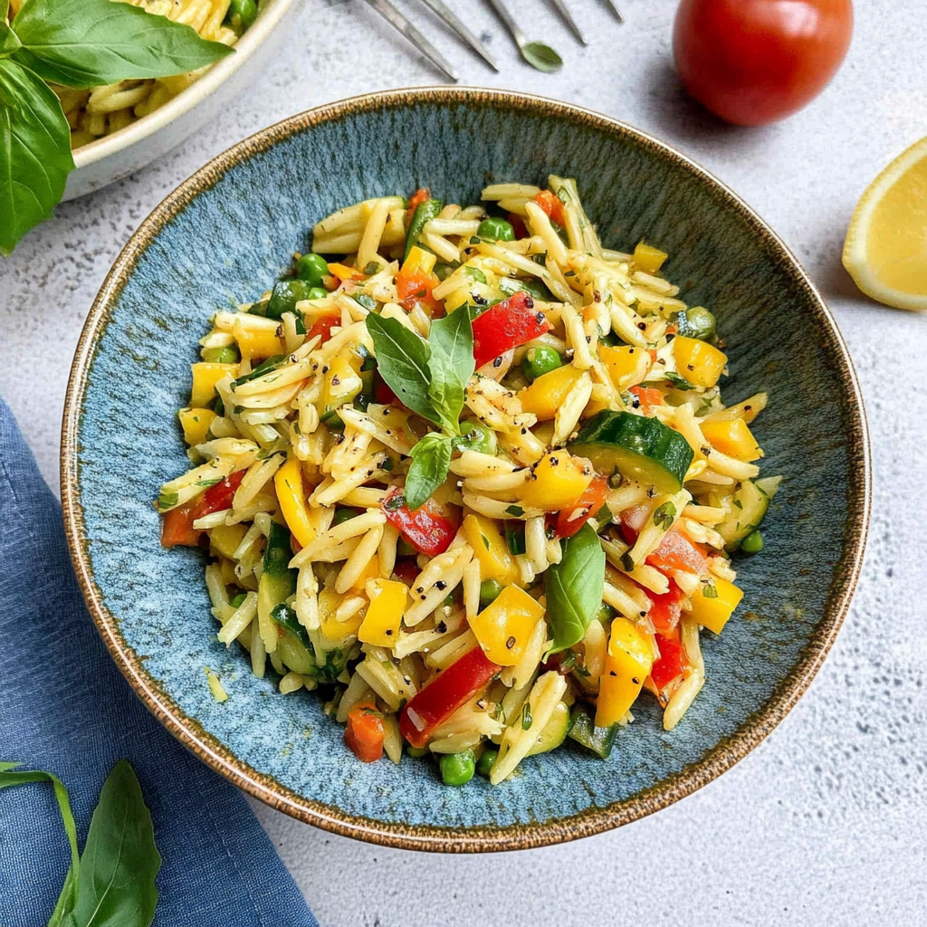 Erfrischender Kritharaki-Salat mit Paprika – Einfach & Le…