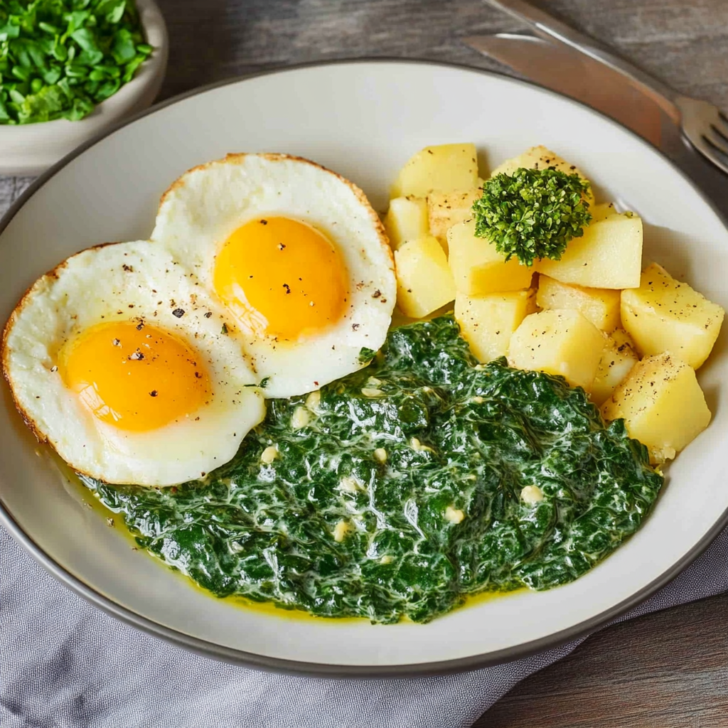 Verführerisches Spinat mit Kartoffeln und Eiern Rezept