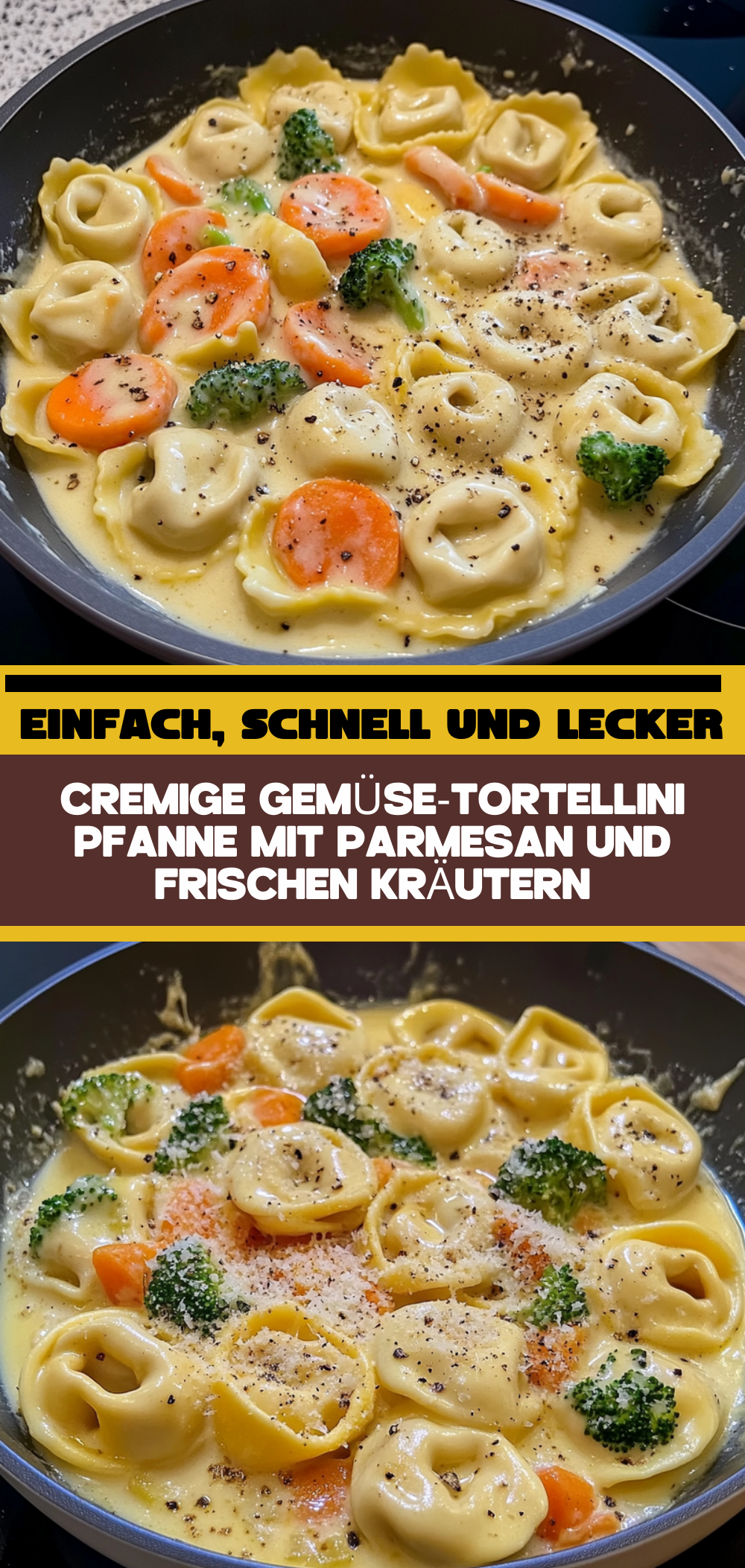 Cremige Gemüse-Tortellini Pfanne
