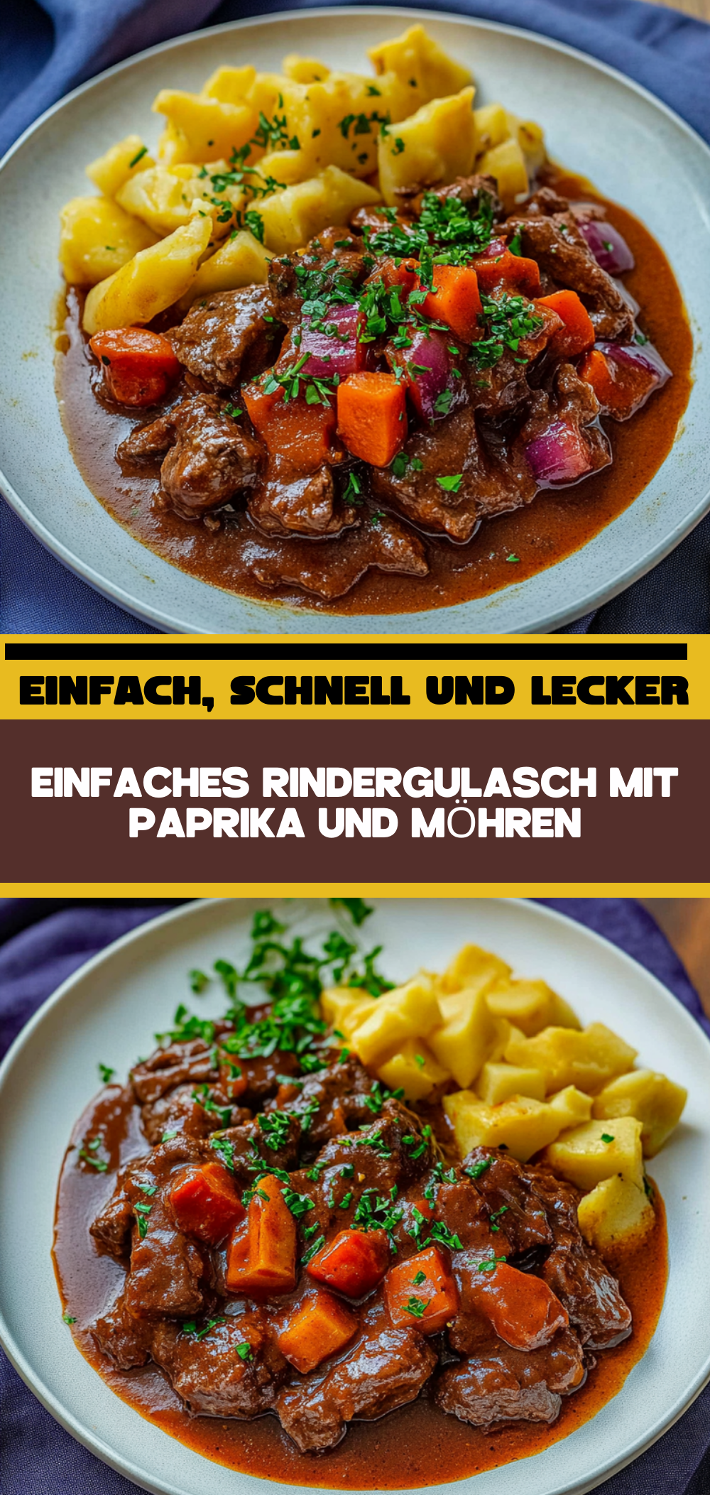 Einfaches Rindergulasch mit Paprika und MÃ¶hren