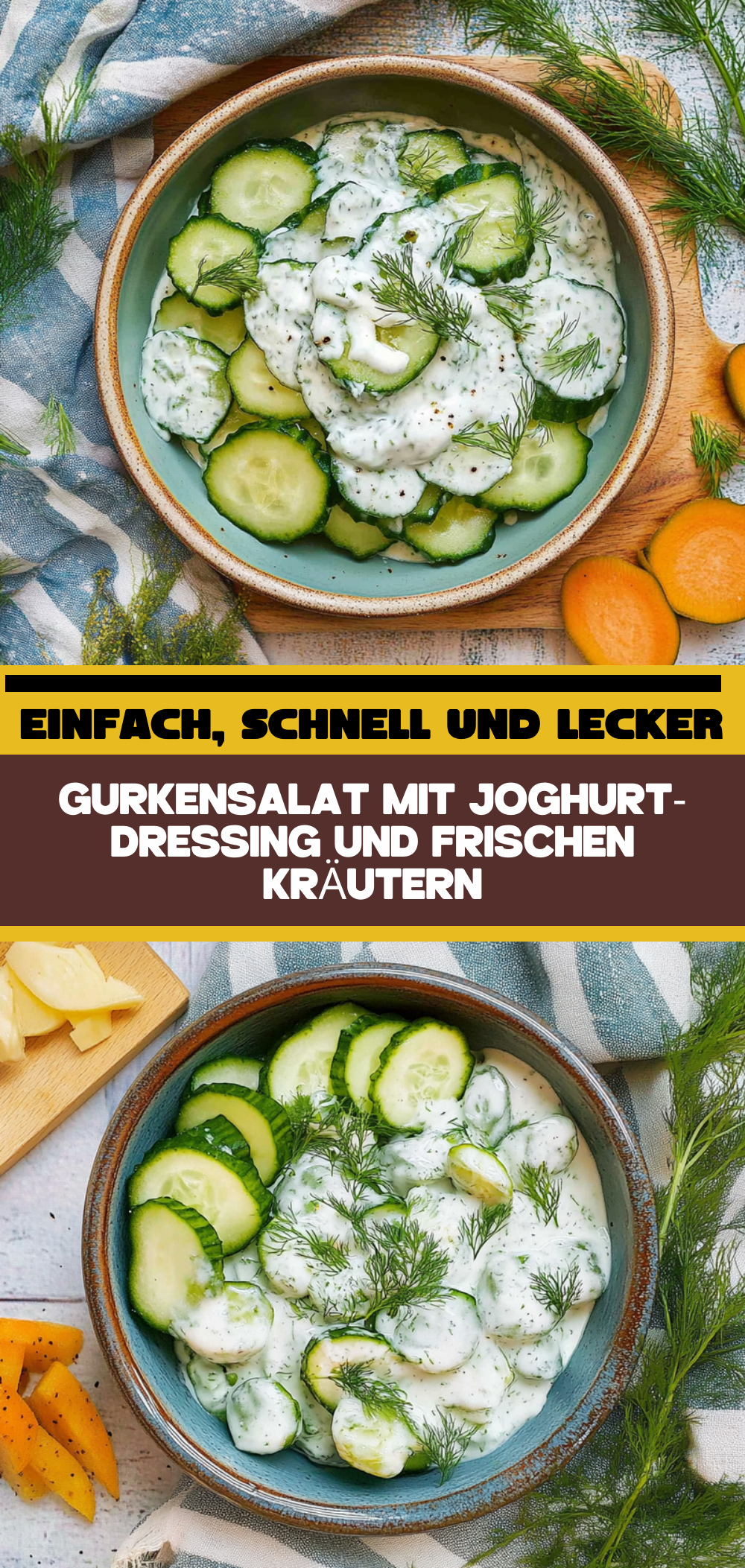 Gurkensalat mit Joghurt-Dressing