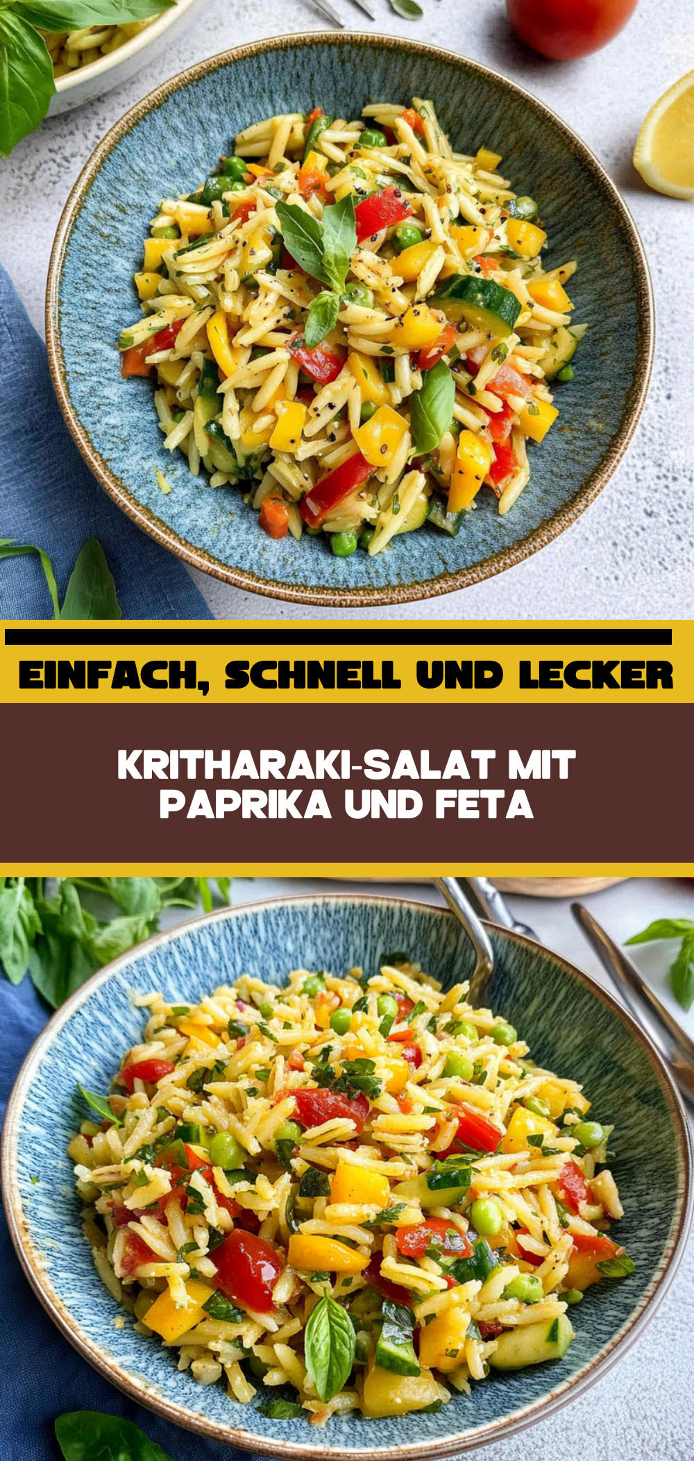 Kritharaki-Salat mit Paprika