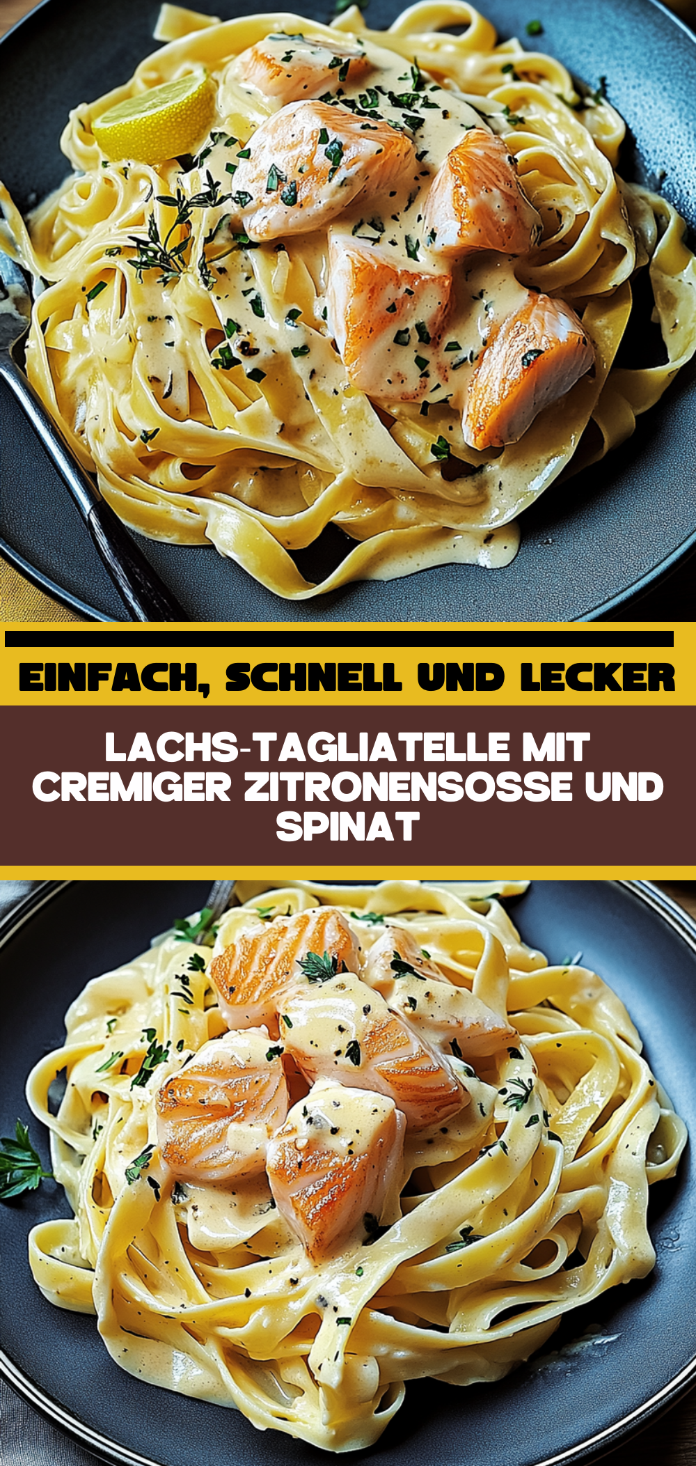 Lachs-Tagliatelle mit cremiger Zitronensoße