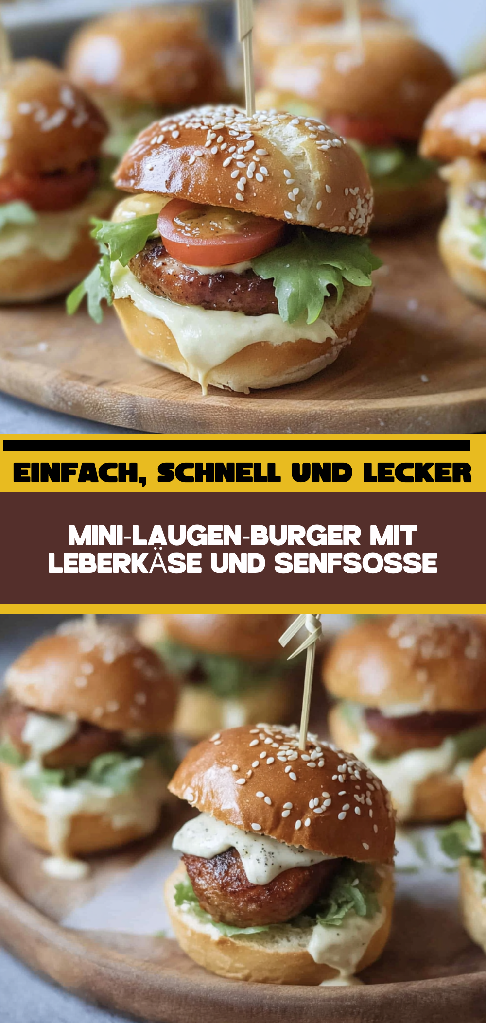 Mini-Laugen-Burger mit Leberkäse