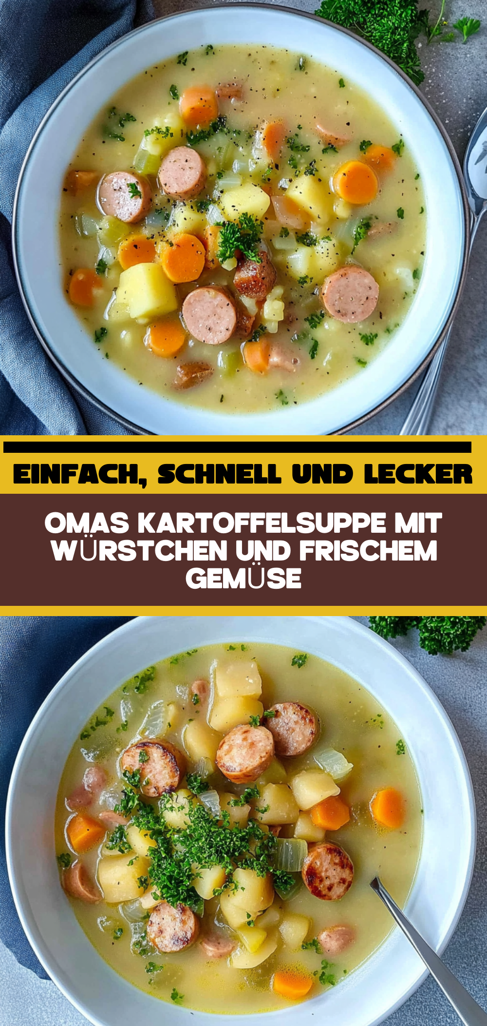 Omas Kartoffelsuppe mit Würstchen