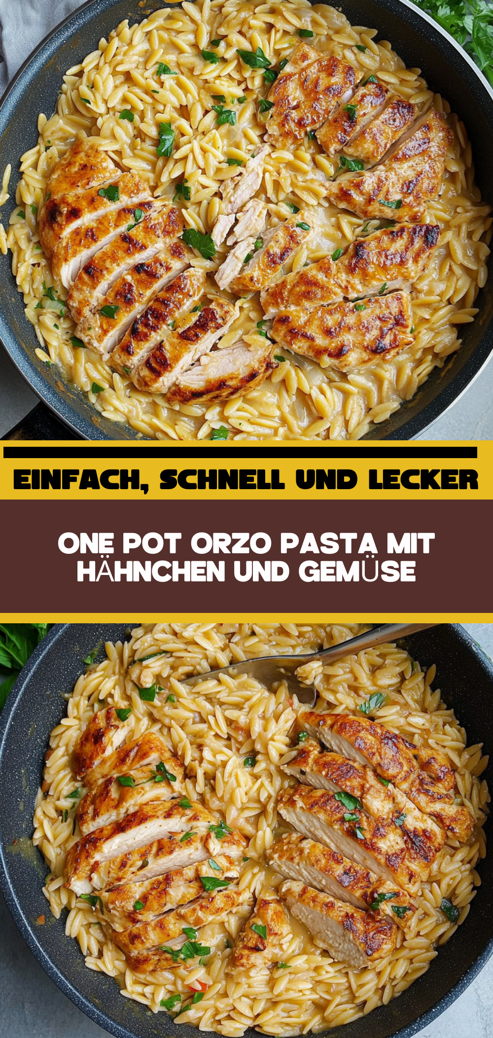 One Pot Orzo Pasta mit Hähnchen