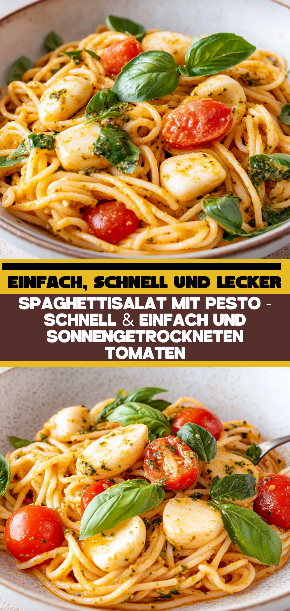 Spaghettisalat mit Pesto - schnell & einfach