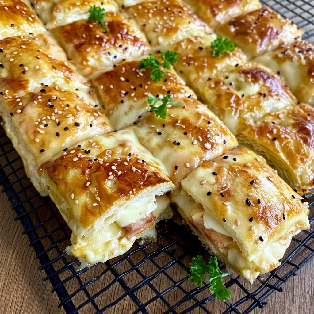 Blätterteig gefüllt mit Schinken und Käse: Himmlisch lecker