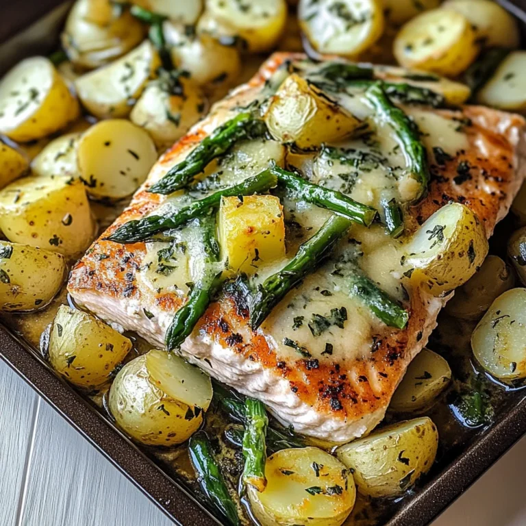 Einfaches Blechlachs Rezept mit grünen Bohnen und Kartoff…