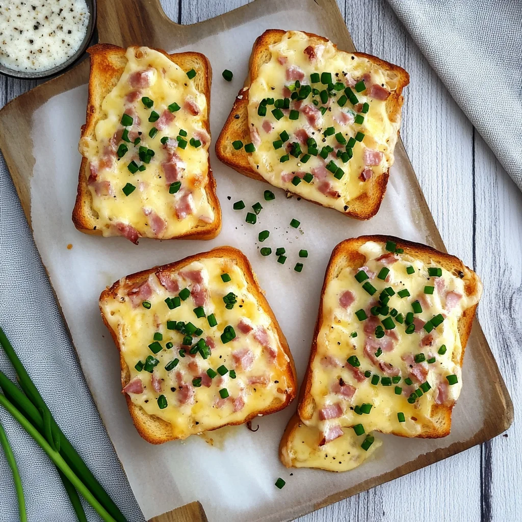 Flammkuchen Toast mit Speck und Zwiebeln: Knuspriger Genuss