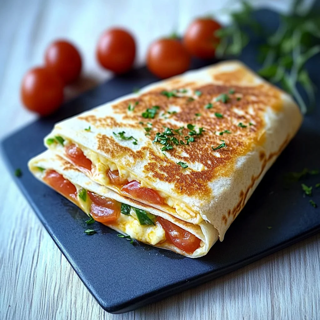 Frühstückswrap mit Ei, Käse und Tomaten: Herzhaft lecker!