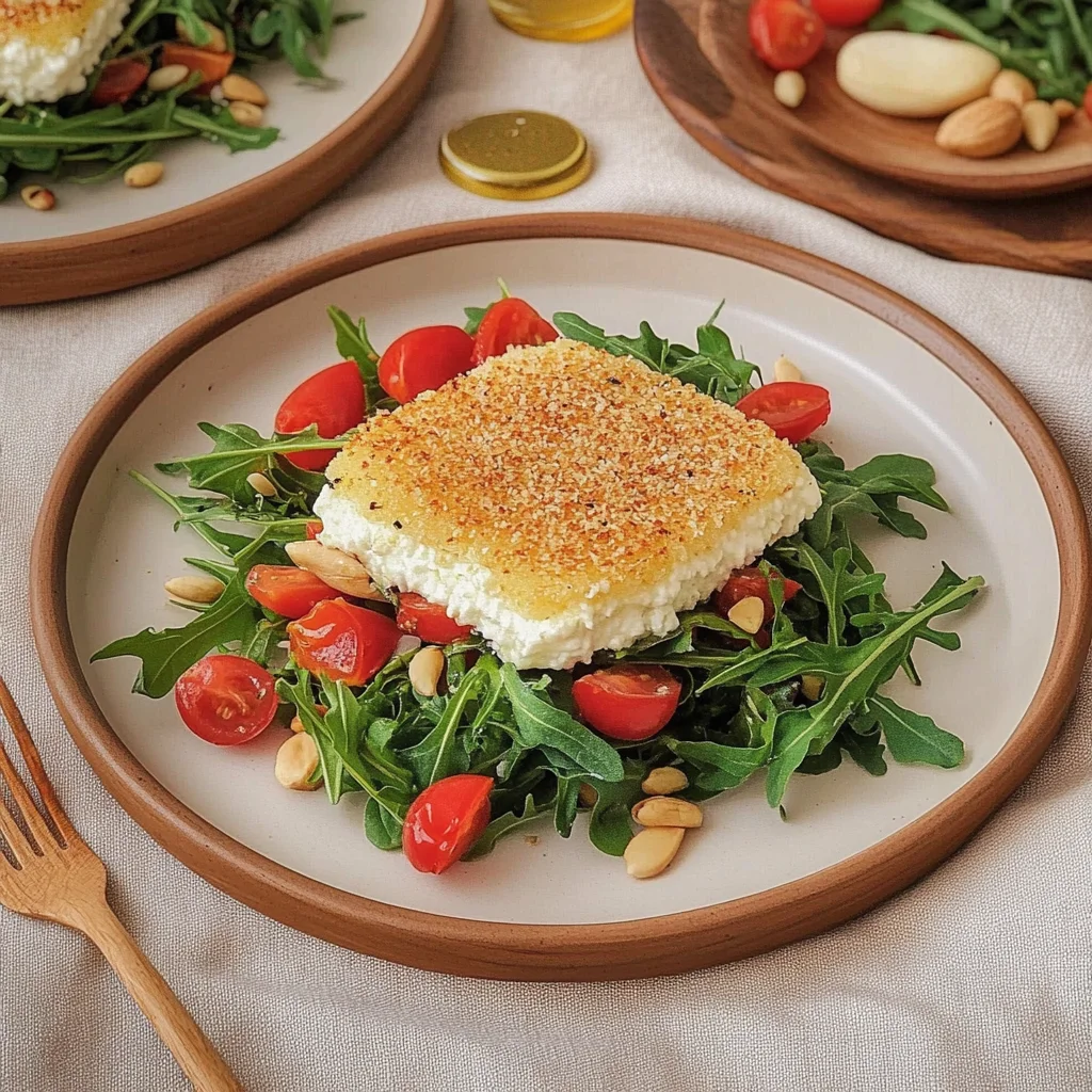 Gebackener Feta auf Rucolasalat: Erfrischend und Herzhaft