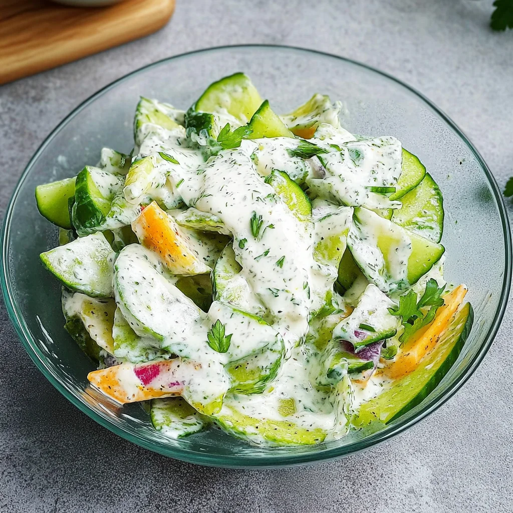 Leckerer Gurkensalat mit Joghurt Dressing: Frisch und cremig