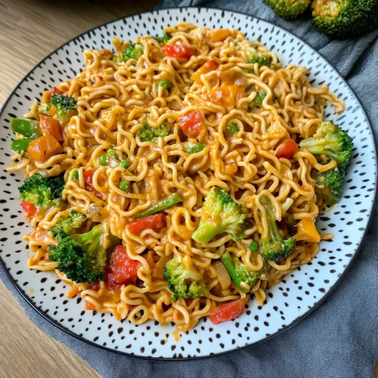 Mie Nudeln mit Erdnusssauce und Gemüse: Einfach himmlisch