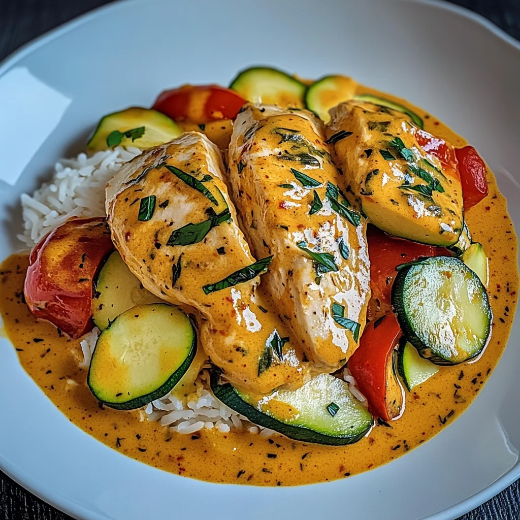 Paprika-Zucchini-Sahne-Hähnchen: Cremiger Genuss für jede…