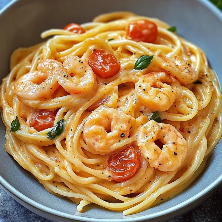 Spaghetti mit Garnelen in Frischkäsesauce: Cremiger Genuss