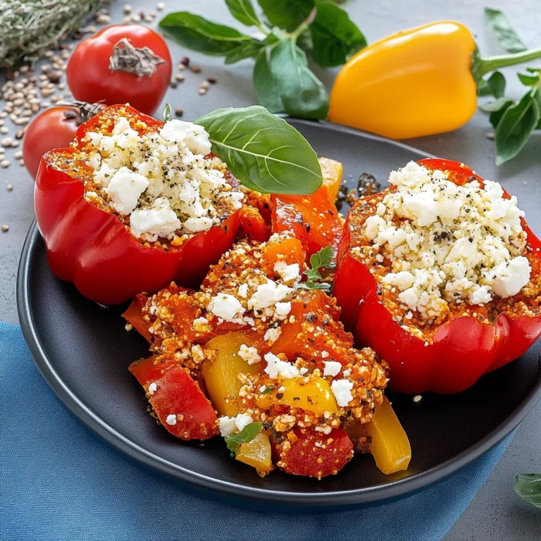Vegetarisch gefüllte Paprika mit Reis und Feta: Lecker un…