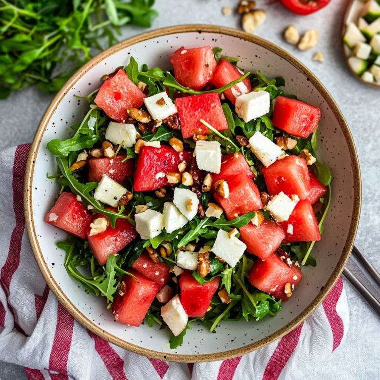 Wassermelonen-Feta-Salat mit Rucola: Erfrischend und lecker