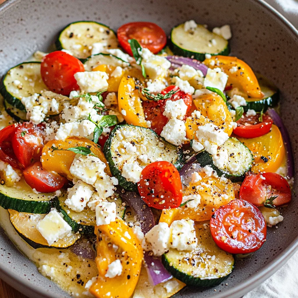 Bunte Gemüsepfanne mit Feta: Farbexplosion auf dem Teller