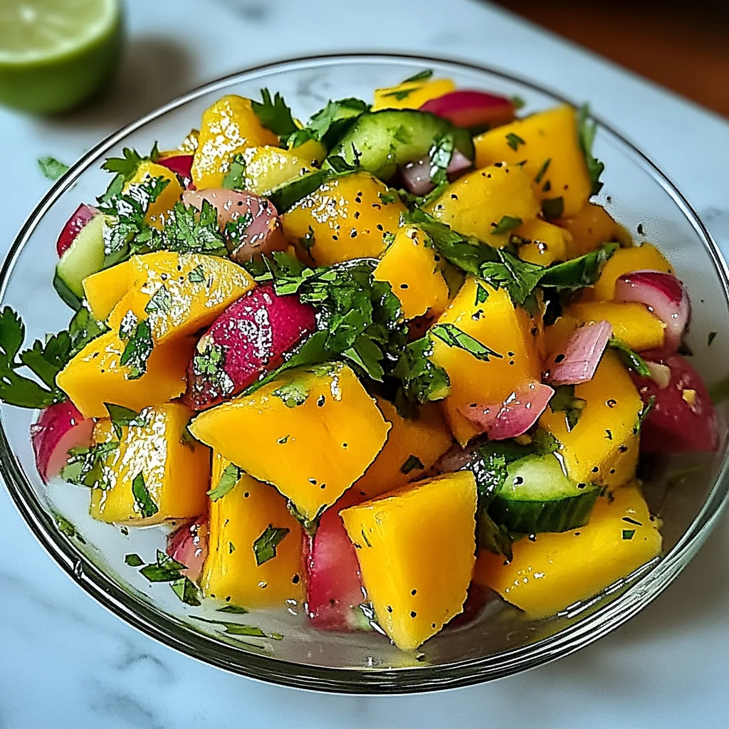 Erfrischender Mangosalat mit Limetten-Dressing: Lecker un…