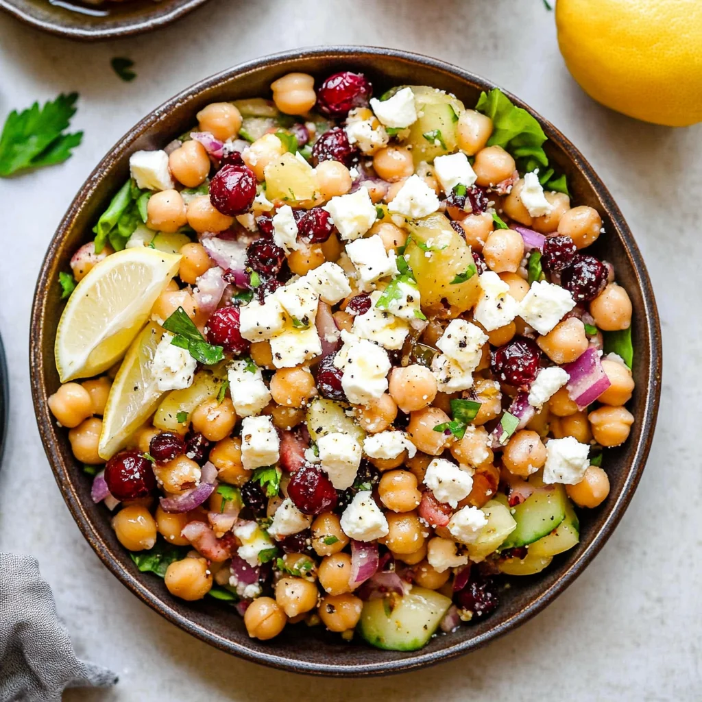 Feta & Cranberry Chickpeas with Lemon Vinaigrette: Erfris…
