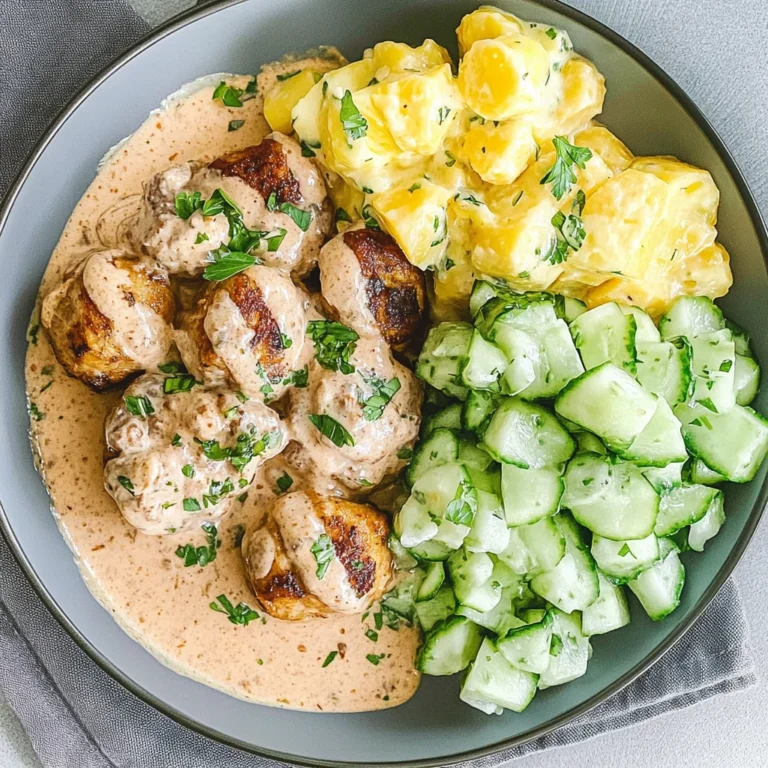 Fleischbällchen mit Gurkensalat und Kartoffelstampf: Leck…