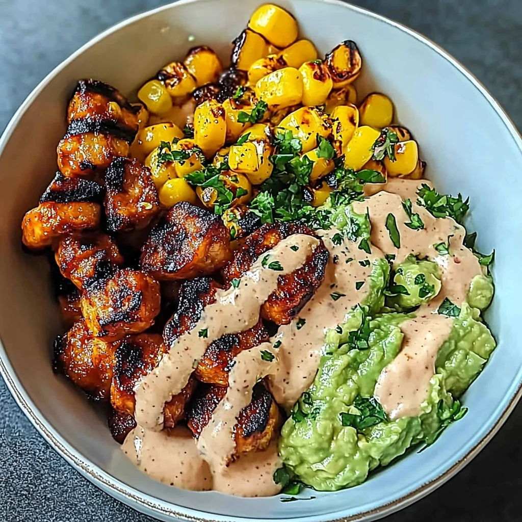 Gegrillte Garnelen Bowl: Frisch und cremig genießen