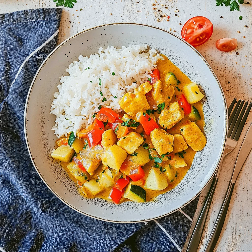 Hähnchen Curry mit Gemüse und Kokosmilch – gesund & einfach
