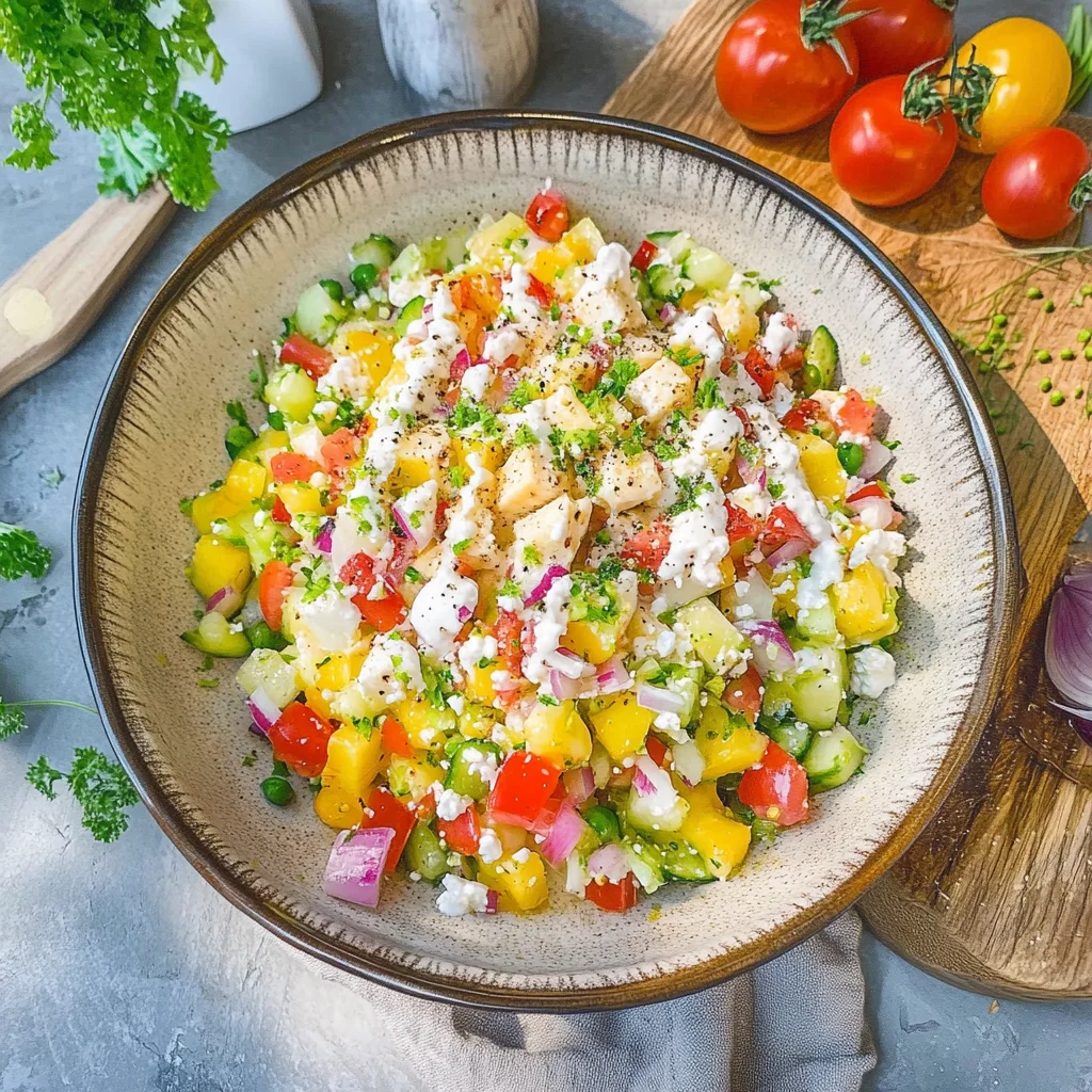 Hüttenkäse Salat: Proteinreich und in 10 Minuten fertig