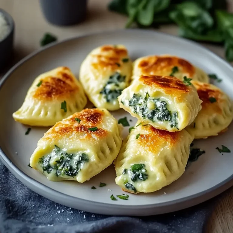 Kartoffeltaschen mit Frischkäse-Spinatfüllung: Zart und c…