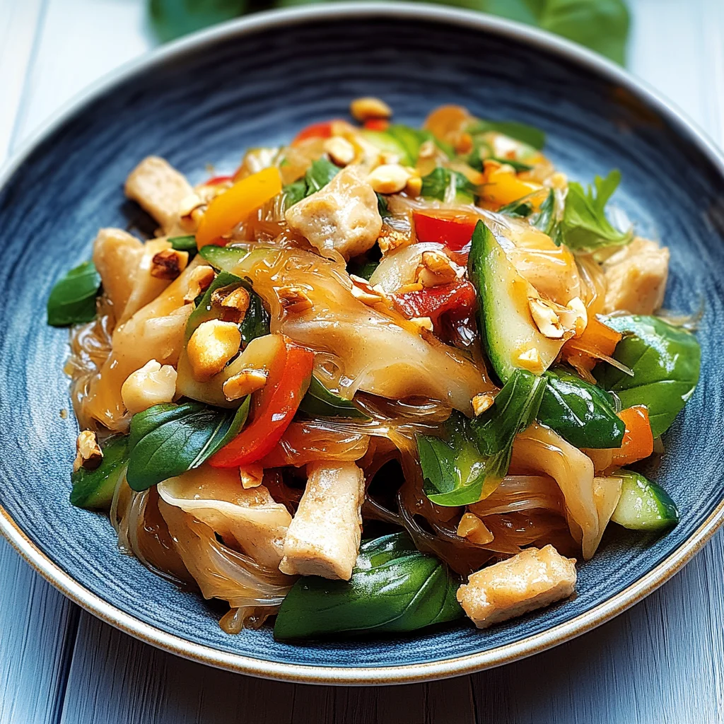 Lauwarmer Glasnudelsalat mit Erdnusshähnchen: Frisch und …